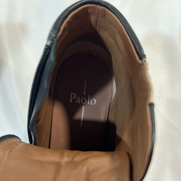 LINEA PAOLO hightop sneakers in black leather and a cheetah print is size 9.5 - Picture 5 of 15